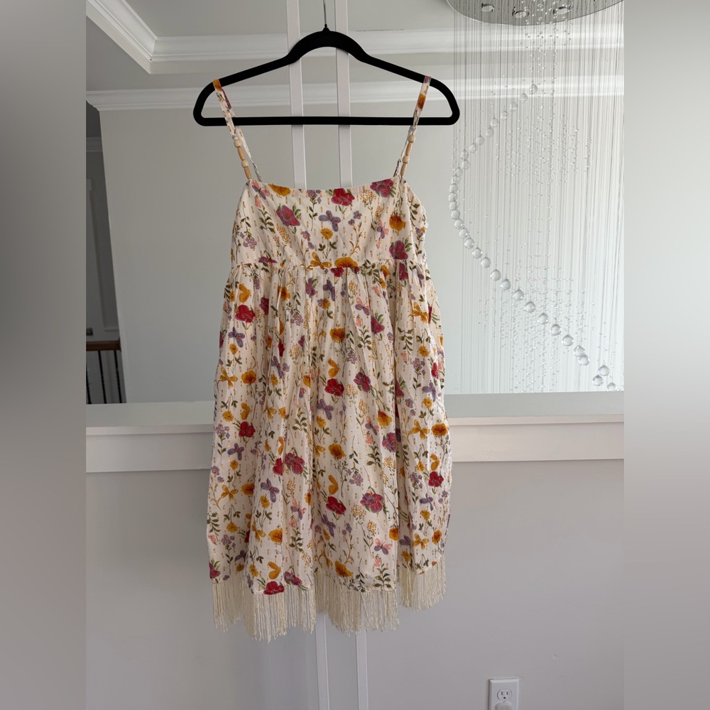 Eddy Gavin Fringe Mini Dress Floral Multicolor - Picture 3 of 10